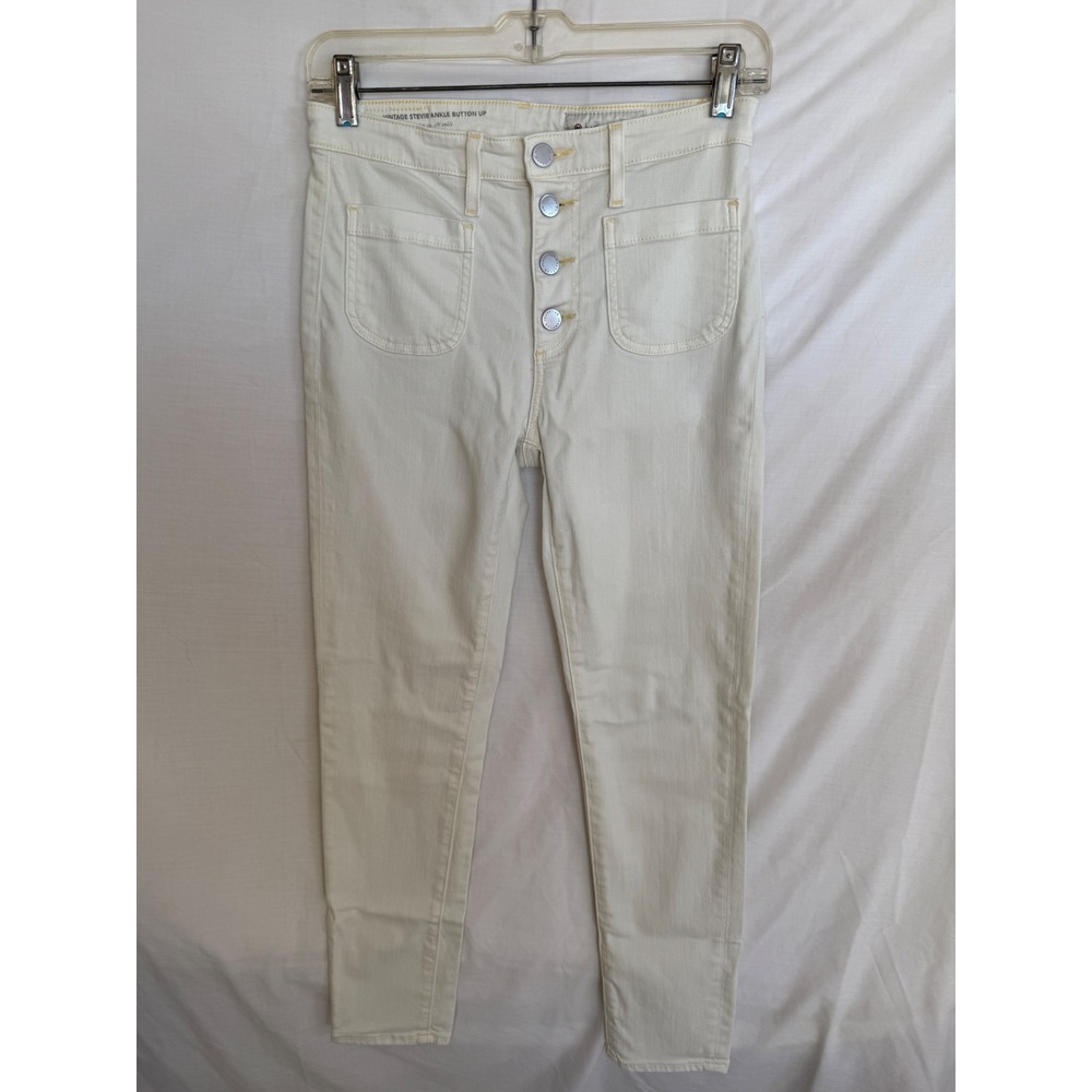AG Adriano Goldschmied Anthropologie Vintage Stevie Ankle Button Up Jeans 26R